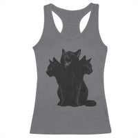 Purrberus 3 Headed Black Cat Gothic Mythology Graphic Racerback Tank Top Vintage Grunge Alt 90s Halloween Goth Horror