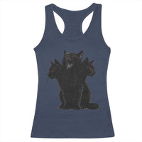 Purrberus 3 Headed Black Cat Gothic Mythology Graphic Racerback Tank Top Vintage Grunge Alt 90s Halloween Goth Horror