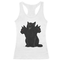 Purrberus 3 Headed Black Cat Gothic Mythology Graphic Racerback Tank Top Vintage Grunge Alt 90s Halloween Goth Horror