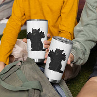 Purrberus 3 Headed Black Cat Gothic Mythology Graphic Tumbler Cup Vintage Grunge Alt 90s Halloween Goth Horror