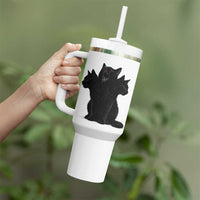 Purrberus 3 Headed Black Cat Gothic Mythology Graphic Tumbler With Handle Vintage Grunge Alt 90s Halloween Goth Horror