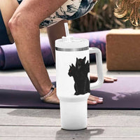 Purrberus 3 Headed Black Cat Gothic Mythology Graphic Tumbler With Handle Vintage Grunge Alt 90s Halloween Goth Horror