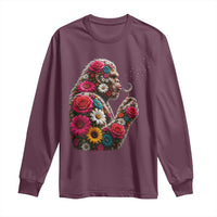 Floral Bigfoot Blowing Wishes Dandelion Long Sleeve Shirt Vintage Sasquatch Art Botanical Wildlife Graphic