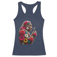 Floral Bigfoot Blowing Wishes Dandelion Racerback Tank Top Vintage Sasquatch Art Botanical Wildlife Graphic