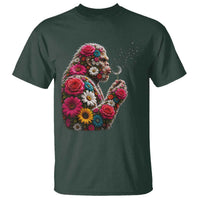 Floral Bigfoot Blowing Wishes Dandelion T Shirt Vintage Sasquatch Art Botanical Wildlife Graphic