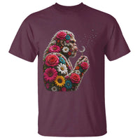 Floral Bigfoot Blowing Wishes Dandelion T Shirt Vintage Sasquatch Art Botanical Wildlife Graphic