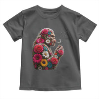 Floral Bigfoot Blowing Wishes Dandelion Toddler T Shirt Vintage Sasquatch Art Botanical Wildlife Graphic