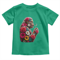 Floral Bigfoot Blowing Wishes Dandelion Toddler T Shirt Vintage Sasquatch Art Botanical Wildlife Graphic