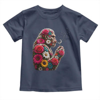 Floral Bigfoot Blowing Wishes Dandelion Toddler T Shirt Vintage Sasquatch Art Botanical Wildlife Graphic