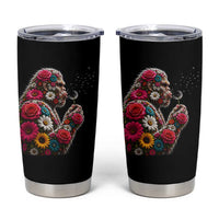 Floral Bigfoot Blowing Wishes Dandelion Tumbler Cup Vintage Sasquatch Art Botanical Wildlife Graphic