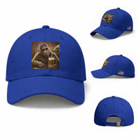 Funny Bigfoot Drinking Beer Baseball Cap Vintage Cool Sunglasses Sasquatch Pub Graphic