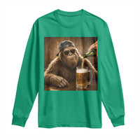 Funny Bigfoot Drinking Beer Long Sleeve Shirt Vintage Cool Sunglasses Sasquatch Pub Graphic
