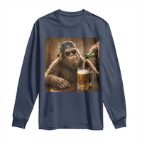 Funny Bigfoot Drinking Beer Long Sleeve Shirt Vintage Cool Sunglasses Sasquatch Pub Graphic