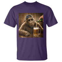 Funny Bigfoot Drinking Beer T Shirt Vintage Cool Sunglasses Sasquatch Pub Graphic
