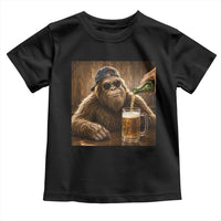 Funny Bigfoot Drinking Beer Toddler T Shirt Vintage Cool Sunglasses Sasquatch Pub Graphic
