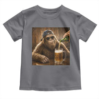 Funny Bigfoot Drinking Beer Toddler T Shirt Vintage Cool Sunglasses Sasquatch Pub Graphic