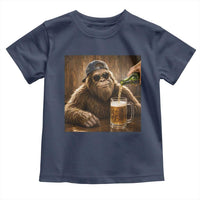 Funny Bigfoot Drinking Beer Toddler T Shirt Vintage Cool Sunglasses Sasquatch Pub Graphic