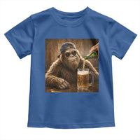 Funny Bigfoot Drinking Beer Toddler T Shirt Vintage Cool Sunglasses Sasquatch Pub Graphic