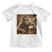 Funny Bigfoot Drinking Beer Toddler T Shirt Vintage Cool Sunglasses Sasquatch Pub Graphic