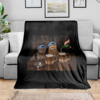 Funny Smoking Cats Drinking Beer at the Bar Throw Blanket Funny Bad Boys Cigarette Kitty Gen Z Meme