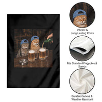 Funny Smoking Cats Drinking Beer at the Bar Garden Flag Funny Bad Boys Cigarette Kitty Gen Z Meme