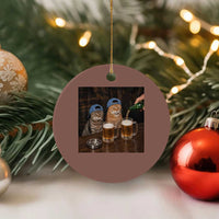 Funny Smoking Cats Drinking Beer at the Bar Ceramic Ornament Funny Bad Boys Cigarette Kitty Gen Z Meme