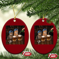 Funny Smoking Cats Drinking Beer at the Bar Ceramic Ornament Funny Bad Boys Cigarette Kitty Gen Z Meme