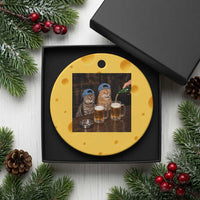 Funny Smoking Cats Drinking Beer at the Bar Ceramic Ornament Funny Bad Boys Cigarette Kitty Gen Z Meme