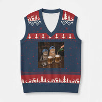Funny Smoking Cats Drinking Beer at the Bar V-Neck Knit Sweater Vest Funny Bad Boys Cigarette Kitty Gen Z Meme