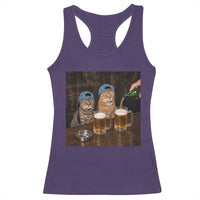 Funny Smoking Cats Drinking Beer at the Bar Racerback Tank Top Funny Bad Boys Cigarette Kitty Gen Z Meme
