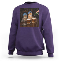 Funny Smoking Cats Drinking Beer at the Bar Sweatshirt Funny Bad Boys Cigarette Kitty Gen Z Meme