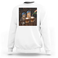Funny Smoking Cats Drinking Beer at the Bar Sweatshirt Funny Bad Boys Cigarette Kitty Gen Z Meme
