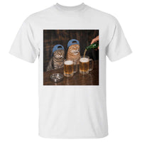 Funny Smoking Cats Drinking Beer at the Bar T Shirt Funny Bad Boys Cigarette Kitty Gen Z Meme