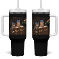 Funny Smoking Cats Drinking Beer at the Bar Tumbler With Handle Funny Bad Boys Cigarette Kitty Gen Z Meme