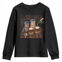 Funny Smoking Cats Drinking Beer at the Bar Youth Sweatshirt Funny Bad Boys Cigarette Kitty Gen Z Meme