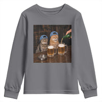 Funny Smoking Cats Drinking Beer at the Bar Youth Sweatshirt Funny Bad Boys Cigarette Kitty Gen Z Meme