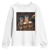 Funny Smoking Cats Drinking Beer at the Bar Youth Sweatshirt Funny Bad Boys Cigarette Kitty Gen Z Meme