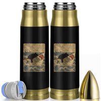 Black Cat Biting Shark Anime Graphic Japanese Bullet Tumbler Vintage Graphic Ukiyo-e Art