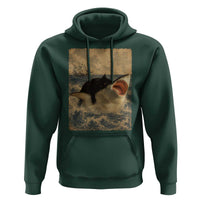 Black Cat Biting Shark Anime Graphic Japanese Hoodie Vintage Graphic Ukiyo-e Art