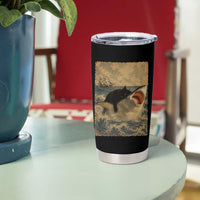 Black Cat Biting Shark Anime Graphic Japanese Tumbler Cup Vintage Graphic Ukiyo-e Art