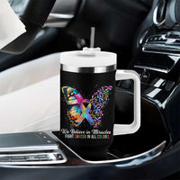 Fight Cancer In All Colors Tumbler With Handle We Believe In Miracles Cancer Awareness