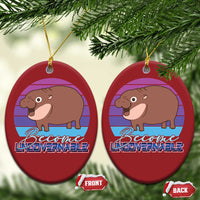 Funny Moo Deng Christmas Ornament Baby Hippo Become Ungovernable - Wonder Print Shop