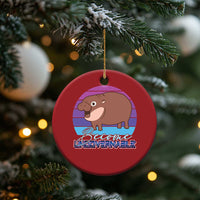 Funny Moo Deng Christmas Ornament Baby Hippo Become Ungovernable - Wonder Print Shop