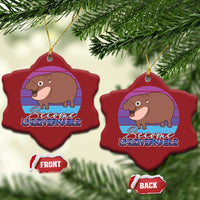 Funny Moo Deng Christmas Ornament Baby Hippo Become Ungovernable - Wonder Print Shop