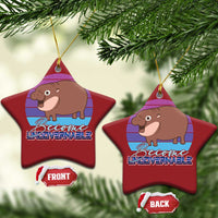 Funny Moo Deng Christmas Ornament Baby Hippo Become Ungovernable - Wonder Print Shop