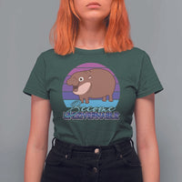 Funny Moo Deng T Shirt For Women Baby Hippo Become Ungovernable - Wonder Print Shop