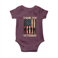Thank You Veterans Baby Onesie Veterans Day Patriotic American Flag - Wonder Print Shop