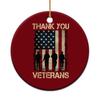 Thank You Veterans Ceramic Ornament Veterans Day Patriotic American Flag - Wonder Print Shop