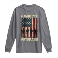 Thank You Veterans Long Sleeve Shirt Veterans Day Patriotic American Flag - Wonder Print Shop