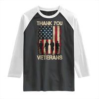 Thank You Veterans Raglan Shirt Veterans Day Patriotic American Flag - Wonder Print Shop